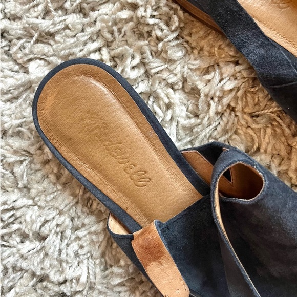 Madewell blue suede sling back heeled mules - Picture 7 of 16